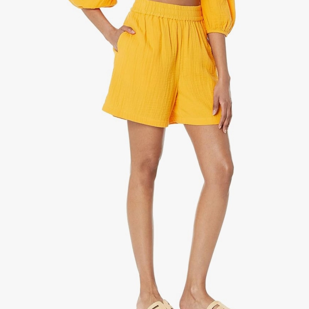 The Drop Women's Freya Gauze Pull On Short Mango XXS
